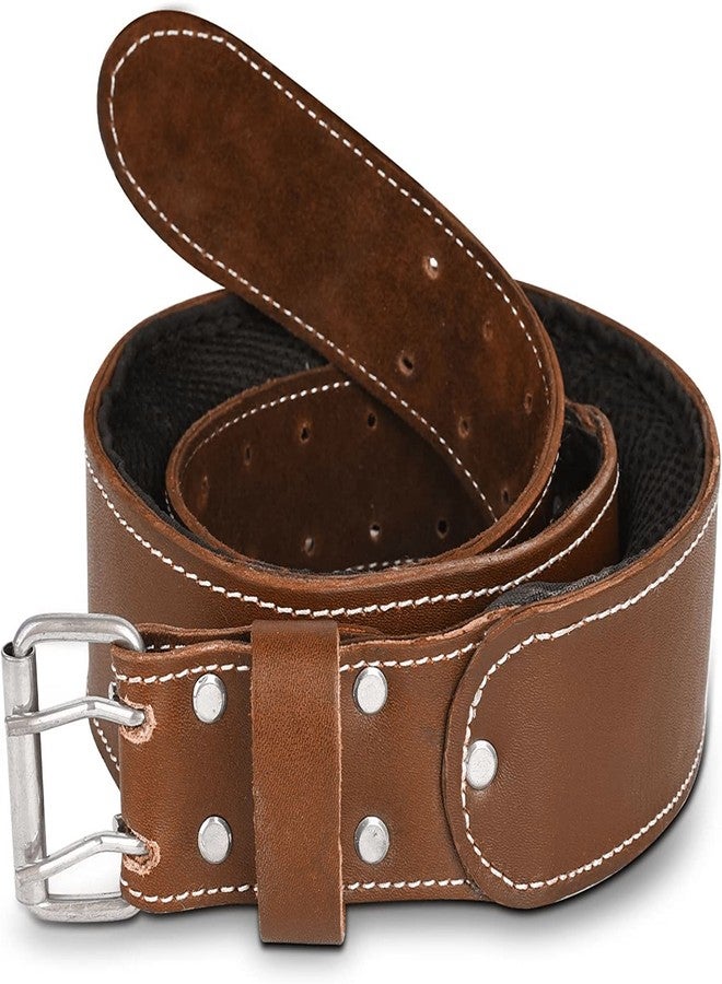 LAUTUS 3-Inch Tapered Padded Work Belt in Heavy Oiled Tanned Leather| 32-Inch to 45-Inch | Brown| - Image 5
